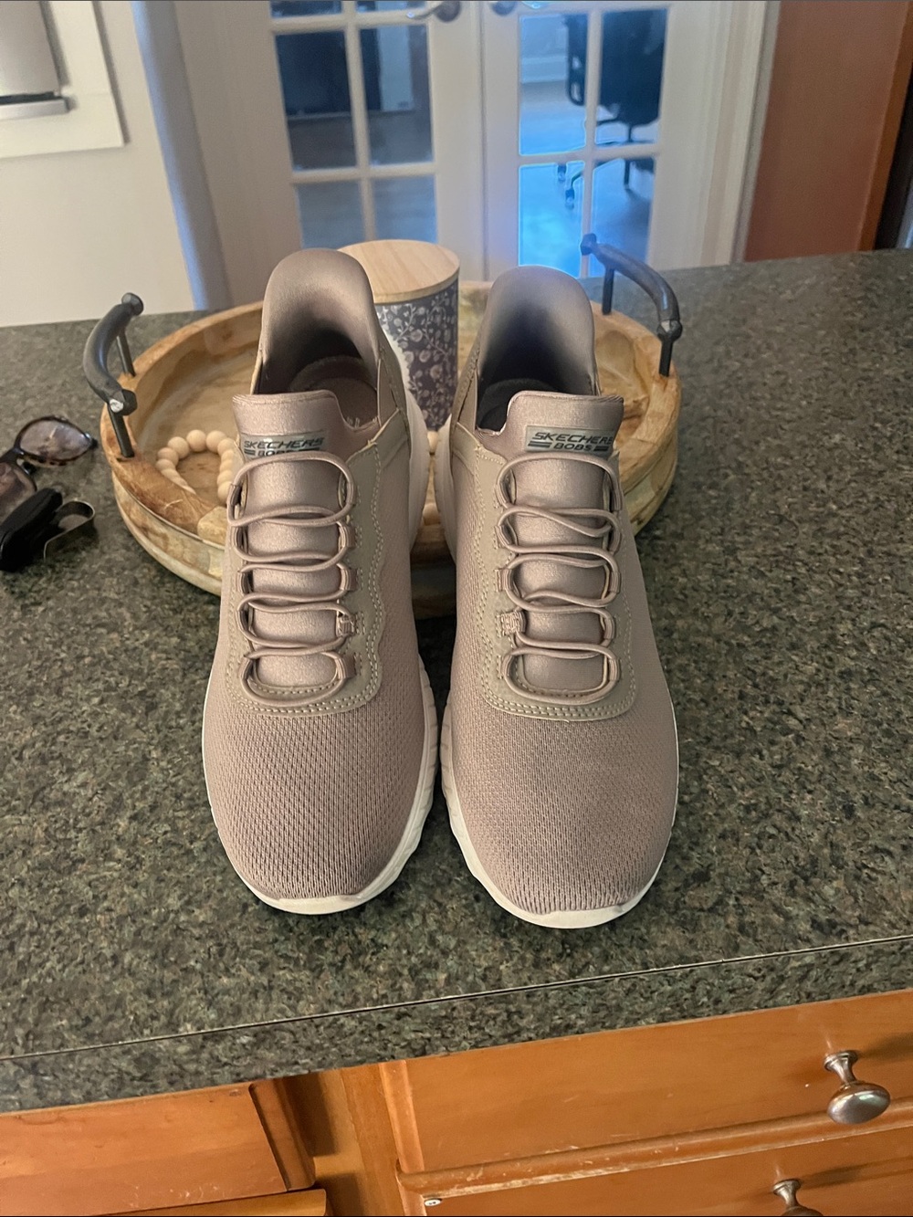 Skechers Neutral Taupe Lace-Free Slip-On Sneakers